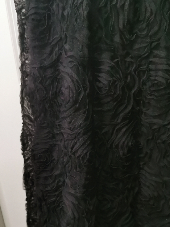 Adrianna Papell Black Strapless A-Line Gown with Beaded Waistband. Crinoline. - Picture 5 of 12